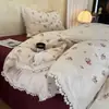 2026 Nuevo Estilo Estilo Hong Kong Estética Retro Adorno de Encaje Algodón Suave Juego de Cuatro Piezas