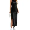 Novo vestido de moda europeu e americano transfronteiriço com fenda sexy, ombros à mostra, elegante, estiloso, confortável, longo, para o dia a dia