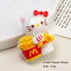 Acessórios de Resina DIY Desenho Animado, Batatas Fritas 3D, Presilhas de Cabelo Cola de Creme de Gatinho, Pingentes de Chaveiro, Acessórios Atacado