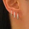 Pendientes Transfronterizos Más Vendidos de Amazon en Europa y América, Pendientes de Círculo Incrustados con Diamantes, Juego Simple de Tres Piezas de Pendientes y Joyería de Zirconia para Mujer