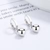 Pendientes de plata de ley 925 con forma de bola y hebilla para mujer, estilo verano 2022, nuevos, estilo europeo y americano, de moda fría, ligeros, de lujo, elegantes y elegantes.