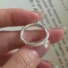Anillo de Plata de Ley S925 Estilo Coreano Diseño de Nicho Sentido Retro Tubo Hueco Línea Anillo de Dedo Simple Estilo Coreano Venta al por Mayor