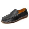 Primavera y Otoño 2024 Nuevo Calzado Tipo Beanie de Talla Grande Transfronterizo Popular Puro Cosido a Mano Perezoso Slip-On Zapatos Casuales de Cuero para Hombre