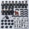 Atacado Transfronteiriço M8002 M8008 Preto Polícia Especial Blocos de Construção Partículas Pequenas Encaixe Sacos de Brinquedos da Polícia