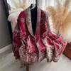Novo Lenço Jacquard de Castanha Estilo Étnico Imitação de Caxemira para Viagem de Verão, Xale Quente Versátil Retrô Uso Duplo