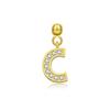 Andywen Plata S925 Accesorios de Letras Microincrustados Colgante de Letra Inglesa Simple y Versátil Pendientes Colgantes de 26 Letras