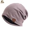 FS Etiqueta de Couro Outono e Inverno Cashmere Camada Dupla Chapéu Pulôver Chapéu Lua Casal Hip-hop Chapéu Amontoado JDU-51A