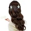Grampo de Cabelo Estrela de Menina Doce Desenho Animado Versátil Pinça Bico de Pato para Fios Soltos Estrela da Internet Padrão Estrela Grampo para Franja Pente de Cabelo