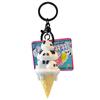 Lindo Peluche de Panda Lindo Apilamiento de Helados Coche Musical Llavero Colgante Dibujos Animados Exquisito Colgante de Bolsa para Pareja