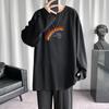 Camiseta de manga larga para hombre, marca de moda, ropa holgada de otoño, ropa de otoño a la moda, camisa de fondo, estilo coreano, para niños, combina con guapos