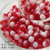 Cuentas de vidrio con grietas de hielo rojas para Año Nuevo, cuentas de bambú hechas a mano, collares, pulseras y accesorios de joyería.
