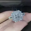 Anillo de boda clásico nuevo Sanjie para mujer con microincrustaciones de circonita, joya popular de deseos
