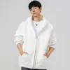 Sudadera con capucha y cremallera para hombre, estilo primavera y otoño, chaqueta casual holgada, top deportivo de color liso, chaqueta de marca de moda para hombre