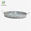 Bandeja Oval de Ferro Galvanizado Artesanal Retrô Bandeja de Armazenamento de Metal para Mesa Europeia Bandeja de Frutas Bandeja de Ferro Personalização
