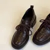 Otoño 2025 Nuevos Zapatos JK de Mujer Estilo Británico con Cordones Tacón Alto Zapatos Pequeños de Cuero Mocasines de Suela Gruesa para Mujer Tacón Cuadrado Zapatos Individuales