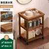 Mesa Lateral de Sofá, Mesa de Centro Móvel, Carrinho Porta-Objetos Estilo Antigo, Armário de Chá para Apartamento Pequeno, Personalização de Armário para Sala de Estar