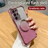 Adecuado para Samsung S26U Funda de Teléfono Antigolpes con Airbag, Funda Protectora S25 con Brillo Degradado y Succión Magnética, Modelo Nuevo para S24A36A57