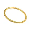 Pulsera Aro Dorado con Patrón Rizado de Herencia Antigua para Mujer Oro de Arena Vietnamita Círculo Liso Patrón de Bauhinia Pulsera Sólida Palacio