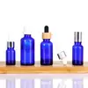 Botellas Azules de Vidrio para Aceites Esenciales al por Mayor, Botellas Vacías para Cosméticos y Perfume, Botellas Pequeñas de Muestra, Botellas Gotero con Puntas de Goma, Botellas para Serum
