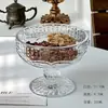 Copo de Vidro Transparente Embossado Estilo Levemente Luxuoso, Tigela de Sorvete Específica para Restaurante, Taça de Champanhe, Taça de Vinho Tinto com Padrão Criativo de Pergaminho