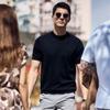 Suéter de Color Sólido de Manga Corta para Hombre Cuello Alto Estilo Británico Versátil Casual Negocios Traje con Comercio Exterior Venta al por Mayor Transfronteriza