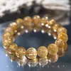 Cuentas Sueltas de Cristal Rubio Natural 8A Pulsera de Abalorios DIY con Cuentas para Atraer Riqueza Cuentas de Citrino Cristal de Cabello Cristal de Titanio Cuentas Sueltas