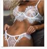 Lingerie Sexy para Mulheres Exportação Europeia e Americana Cílios Renda Três Pontos Biquíni Sexy Transparência Tentação Atacado Dropshipping 0948