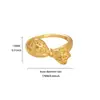 Anillo de Corazón con Moño Hueco de Moda, Chapado en Oro Real de 18K, Anillo de Acero Inoxidable, Joyería de Mano a Juego para Parejas
