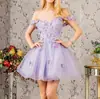 Vestido Corto Strapless de Estilo Europeo y Americano para Baile de Graduación con Aplique de Encaje Corazón, Vestido de Noche de Malla sin Mangas
