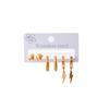 Set de Aretes de Acero Inoxidable, Tres Pares en una Tarjeta, Aretes de Botón de Alta Calidad con Forma de Frijol que se Pueden Usar en la Ducha, No se Desvanecen para Mujeres