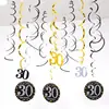 Festa de Aniversário Decorações Espirais Penduradas de PVC com 12 Peças para 30º, 40º, 50º, 60º Aniversário Decoração de Ambiente Pingentes Internos