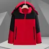 Chaqueta exterior con logo personalizado, chaqueta con capucha unisex, abrigo de trabajo, ropa de trabajo para montañismo bordada, cortavientos e impermeable