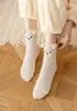 Meias Peludas para Mulheres, Meias Quentes para Gestantes com Forro de Fleece, Meias de Dormir de Fleece Coral, Meias Fofas de Urso para Casa e Chão para Mulheres
