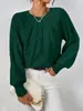 Amazon Fashion Suéter de Punto con Cuello Redondo para Mujer Comercio Transfronterizo Tejido de Canalé Color Sólido Versátil Casual