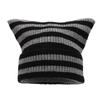 Sombrero de Orejas de Gato a Rayas Blancas y Negras Estilo Coreano de Celebridad de Internet Cálido Sombrero Jersey Sombrero Tejido Moderno Combinable Sombrero para el Frío