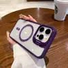 Funda de teléfono magnética con soporte para lente para Apple 15promax resistente a caídas 14 acrílica 13/12 moderna 11