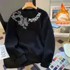 Otoño e Invierno Nuevo Sudadera Casual de Cuello Redondo Gruesa de Forro Polar para Hombre Marca de Moda Americana Sudadera de Manga Larga Versátil para Mujer