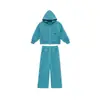 Conjunto de Sudadera con Capucha y Estilo Deportivo para Niñas de Edad Media y Mayores, Nuevo Conjunto de Dos Piezas de Cárdigan Holgado con Capucha de Color Sólido para Primavera/Otoño