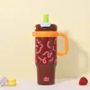 Taza de hielo muy elegante y de gran capacidad para usar en el coche, portátil con pajilla, mantiene las bebidas frías, portavasos para coche con revestimiento interior de acero inoxidable 316, taza térmica