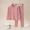Traje de ropa interior térmica para niños Dejia, pijamas de terciopelo para bebés, ropa de otoño para niños medianos y grandes, pantalones largos para niños y niñas, ropa de hogar de cuello medio