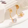 Aleación de Metal Versión Coreana Versátil Micro-Incrustado Circonita Colgante Trasero Tapones para los Oídos Aretes DIY Accesorios para Aretes