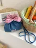 Bolsa Transversal Pequena de Jeans com Flores Fofas Estilo Coreano Pequeno Estilo Fresco Uso Duplo Ombro Transversal Bolsa Batida Casual para Caminhada Bolsa para Celular