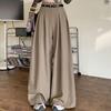 Pantalones de Traje Holgados Adelgazantes de Cintura Alta Estilo Coreano para Mujer, Pantalones Casuales de Verano Delgados de Moda de Alta Gama con Caída, Pantalones hasta el Suelo para Mujer