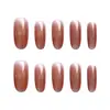Cereja Bêbada Olho de Gato Fluido Textura de Alta Qualidade Estilo Menina Elegante Estilo Senhora Madura Unhas de Média Duração Iluminadoras 30-t Unhas Usáveis