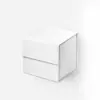 Caja plegable cubo B7 Caja de tapa magnética lista para usar Caja de embalaje para sombrero de lana con correa Caja de cinta blanca y negra