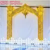 Decoraciones navideñas brillantes, arco dorado y conjunto de pesebre, decoración de escaparate para escenas de hotel y comerciales, accesorios para arreglos exteriores