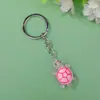 Nuevo Llavero de Anillo Redondo Llavero de Tortuga Pequeña de Resina Llavero de Cuentas Perler Hecho a Mano DIY Accesorios para Llavero Colgante para Bolsa