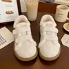 Tenis Rosas de Velcro para Mujer, Lindos y Originales, Nuevos Otoño e Invierno Chic Nicho Zapatos de Pan Esponjoso, Estilo de Entrenamiento Alemán, Zapatos Blancos de Forrest Gump