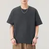 Camiseta masculina de manga curta 260g, nova, solta, gola redonda, manga cinco pontos, moderna, para todos os gostos, verão