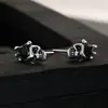Pendientes de Calavera Retro para Hombre, Modernos y Creativos, Pendientes de Circonita Incrustados con Diamantes, Pendientes de Moda y Versátiles Estilo Hip-Hop